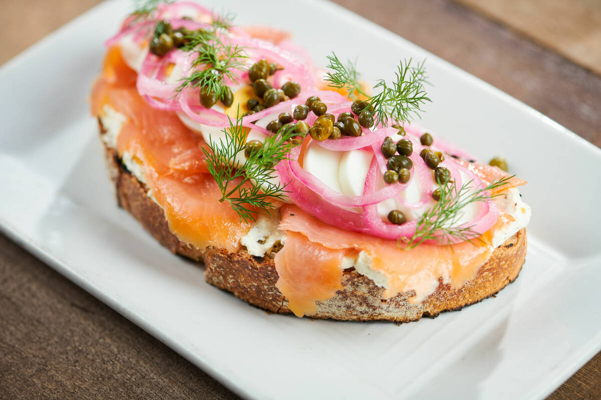 Salmon toast from Toasted Gastrobrunch, which has two locations in Las Vegas. (Toasted Gastrobr ...