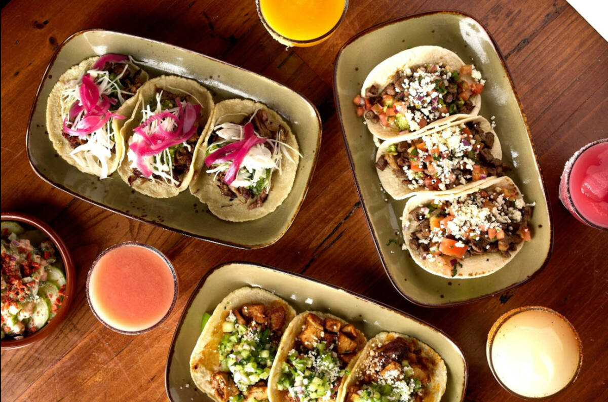 Tacos for Cinco de May 2024 from Rosa Mexicano in the Miracle Mile Shops on the Las Vegas Strip ...