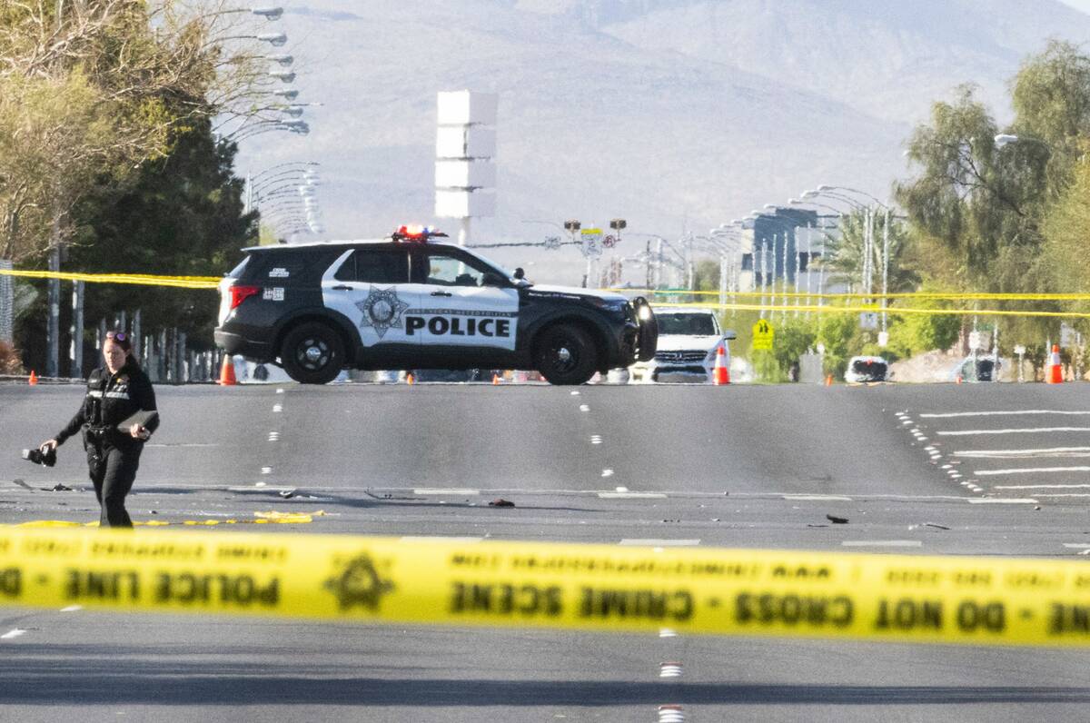 Las Vegas police is investigating a fatal crash involving a motorcycle and a truck near East Ca ...