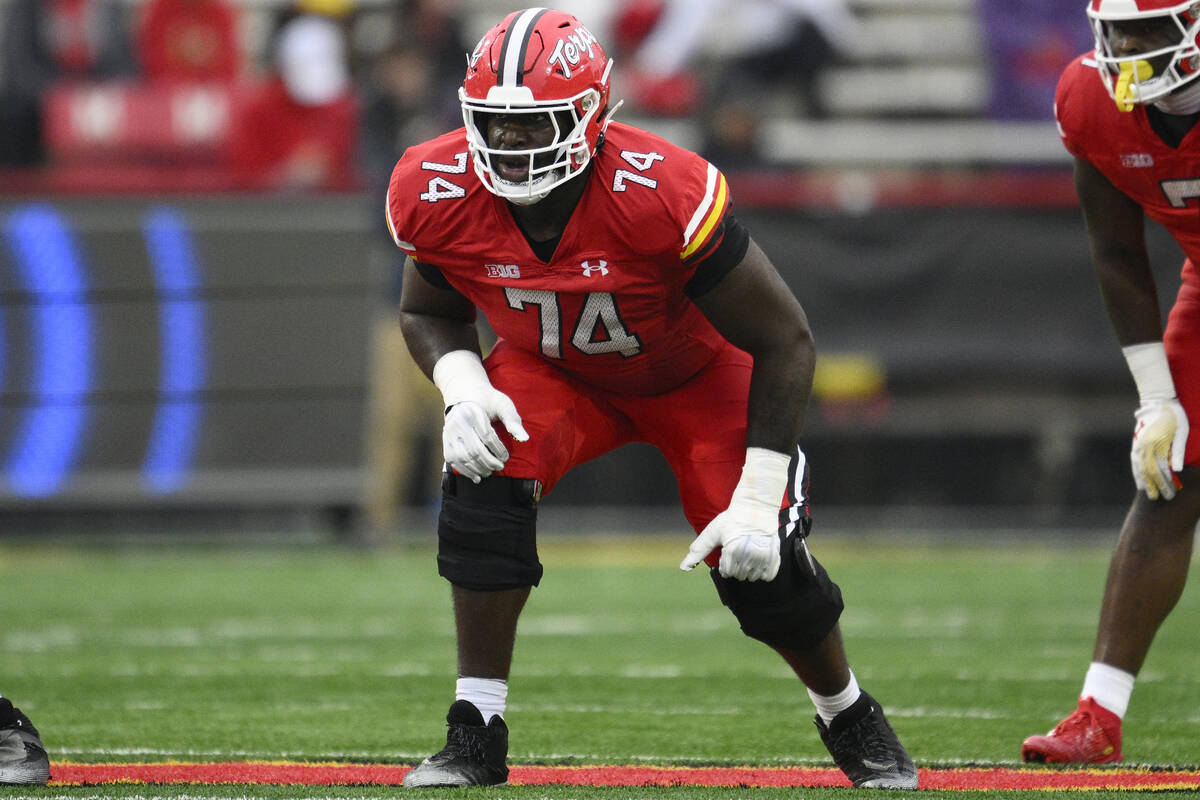 Maryland offensive lineman Delmar Glaze (74) in action during the first half of an NCAA college ...