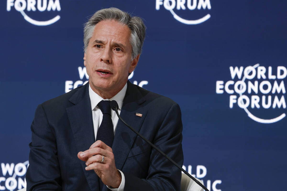 U.S. Secretary of State Antony Blinken attends the World Economic Forum (WEF) in Riyadh, Saudi ...