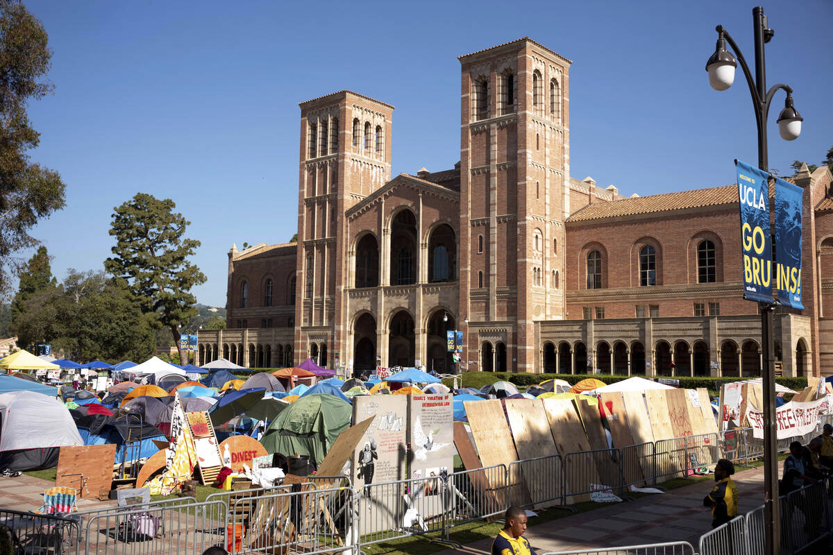 Pro-Palestinian protesters continued to occupy the grounds at University of California, Los Ang ...