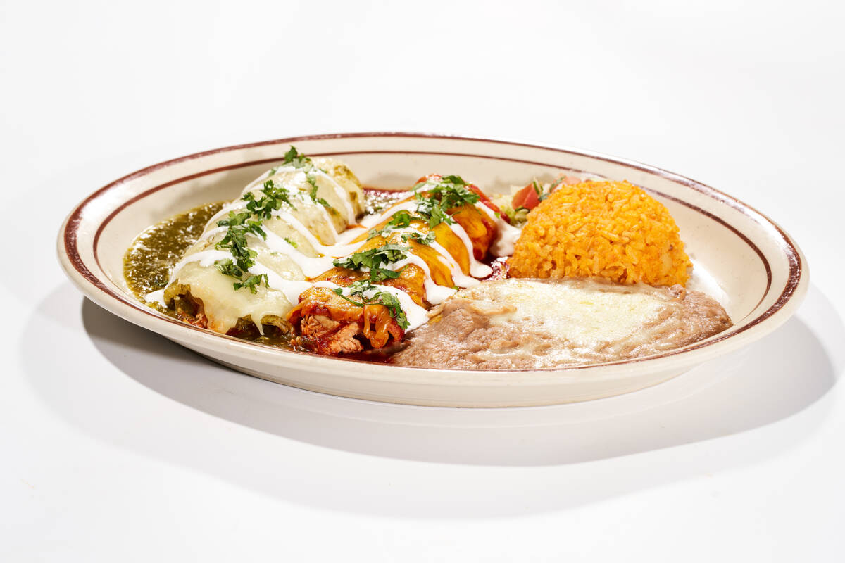 Enchiladas from Lindo Michoacan, which is opening an outpost on May 2, 2024, at Palace Station ...
