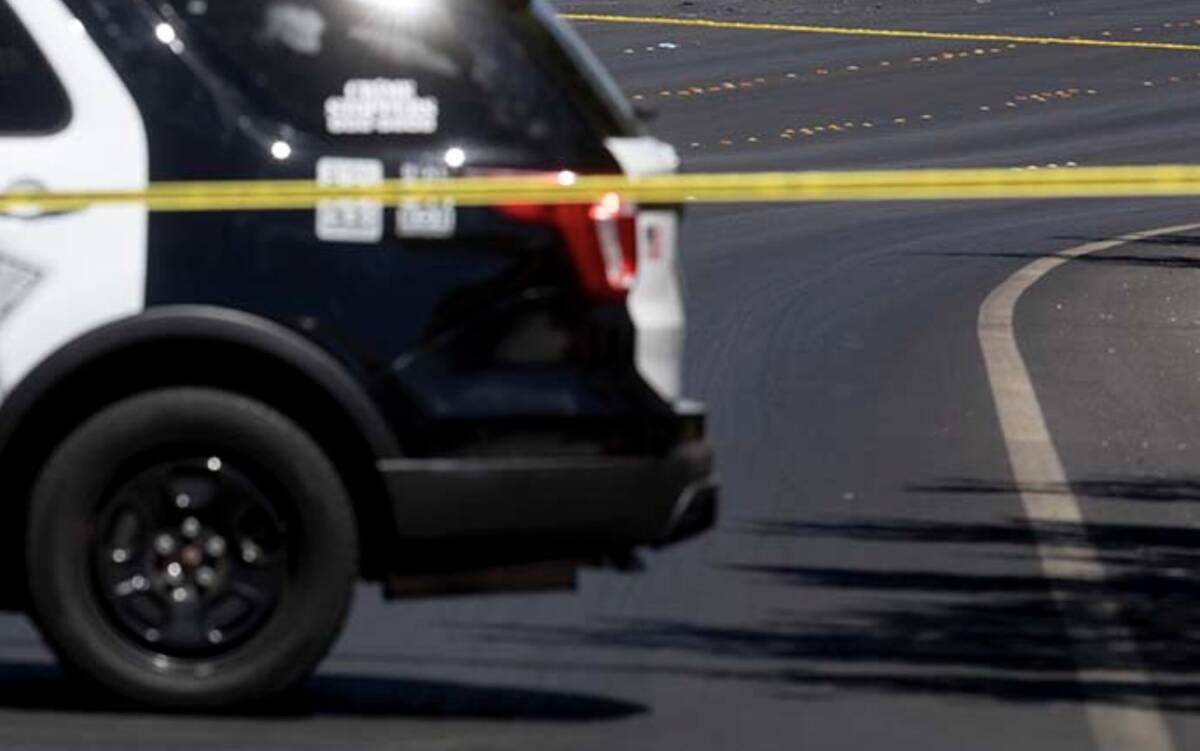 Las Vegas police were investigating the death of a person found shot Sunday, April 28, 2024, in ...