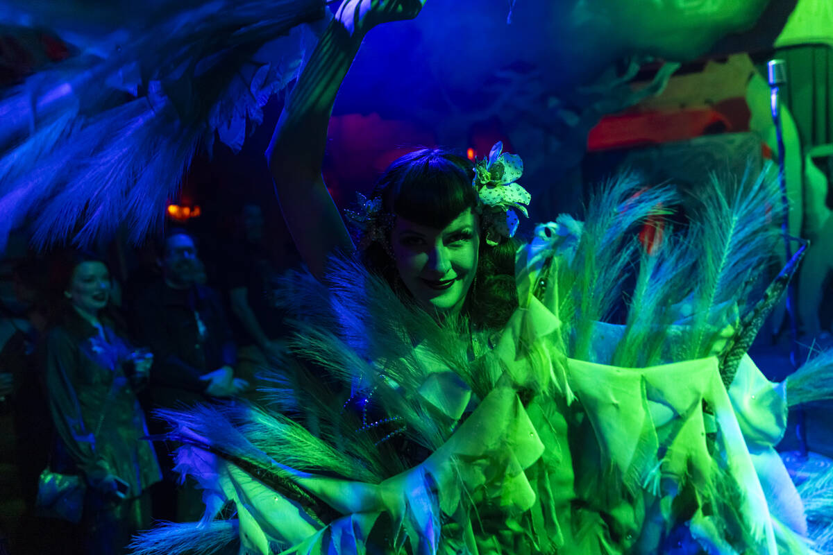 Burlesque artist and singer Bettina May performs during the closing night of Lost Spirits Disti ...