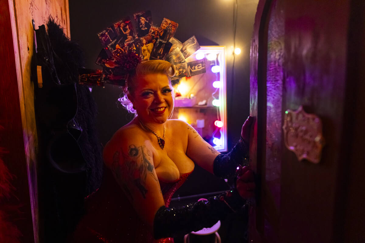 Singer and emcee Cora Vette poses for a portrait in her dressing room before her final performa ...
