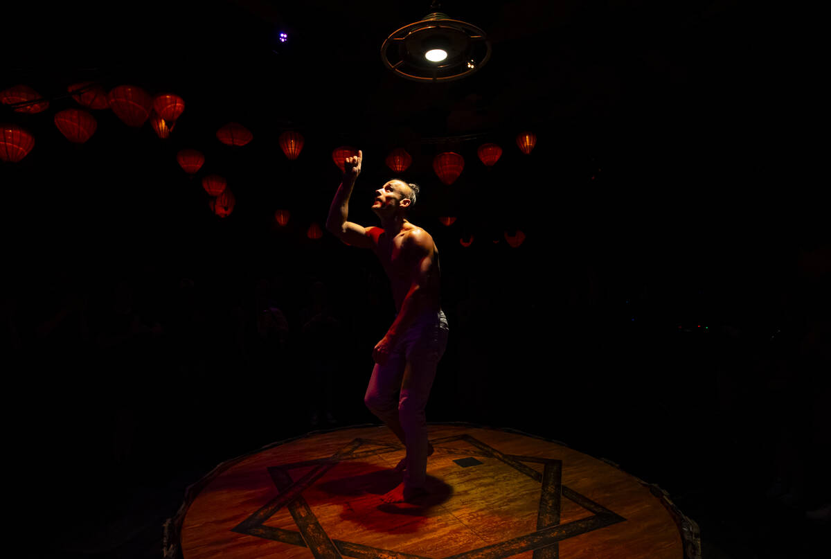 Aerialist Pawel Walczewski after performing his final act during the closing night of Lost Spir ...