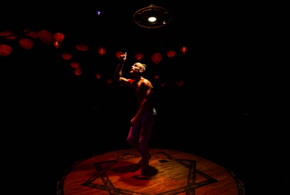 Aerialist Pawel Walczewski after performing his final act during the closing night of Lost Spir ...