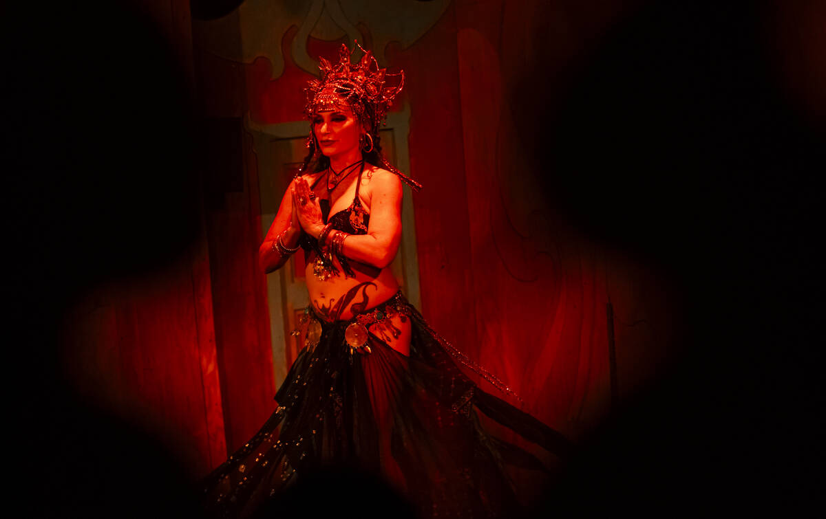 Belly dancer Sabrina Fox performs for the final time during the closing night of Lost Spirits D ...
