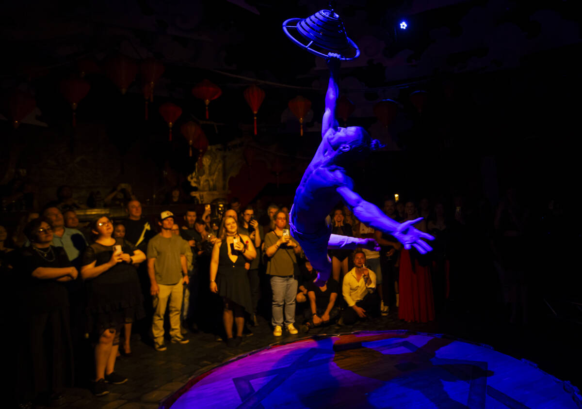Aerialist Pawel Walczewski performs his final act during the closing night of Lost Spirits Dist ...