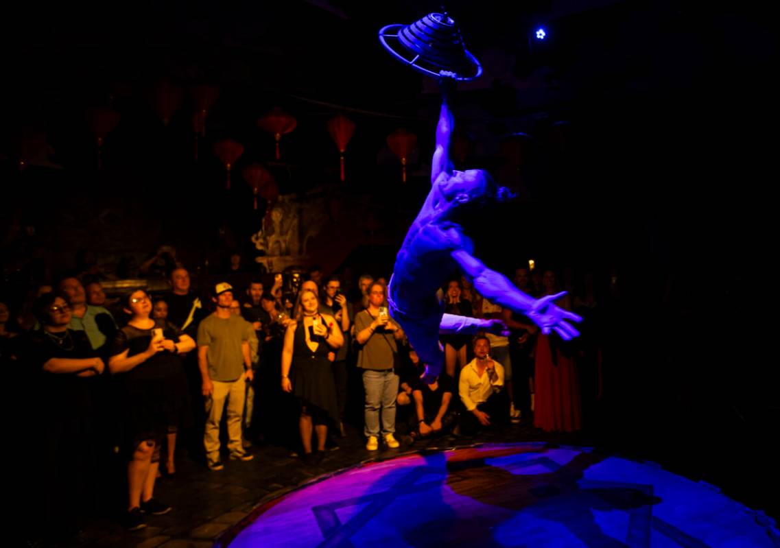 Aerialist Pawel Walczewski performs his final act during the closing night of Lost Spirits Dist ...