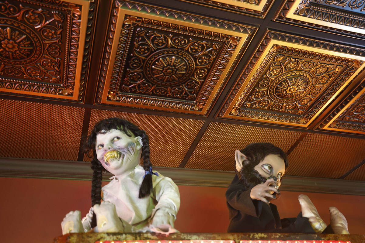 Horror decors are seen at Sliced Pizza, Sunday, May 8, 2022, in Las Vegas. (Chitose Suzuki / La ...