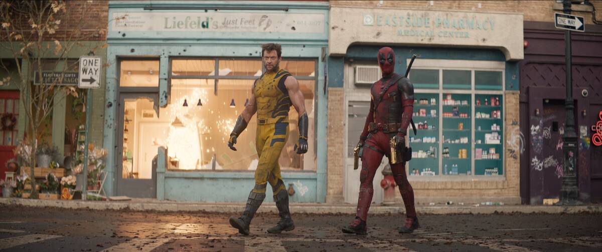 (L-R): Hugh Jackman as Wolverine/Logan and Ryan Reynolds as Deadpool/Wade Wilson in 20th Centur ...