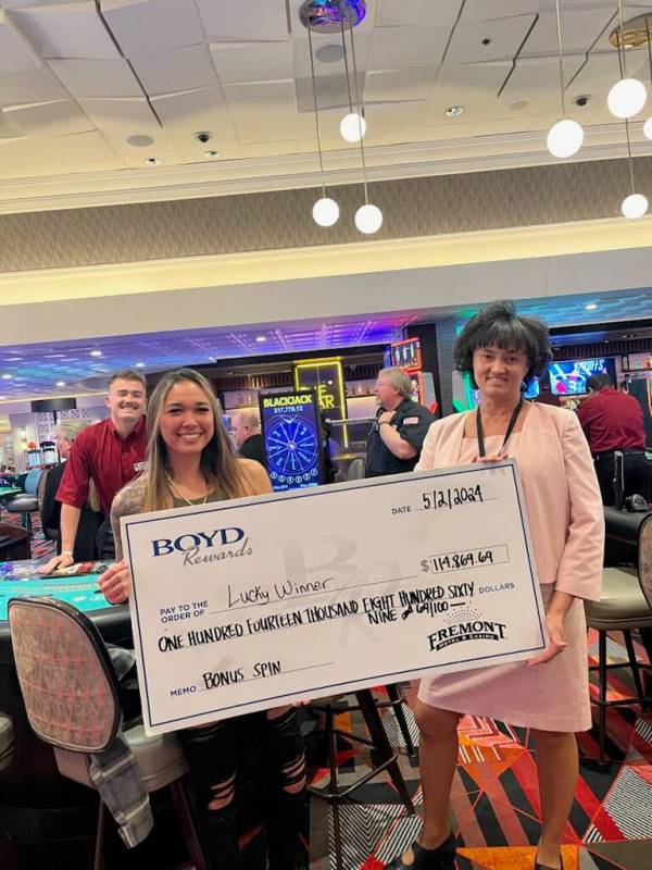 Jade, left, won a $114,869.69 jackpot playing Bonus Spin Blackjack Progressive on Thursday, May ...