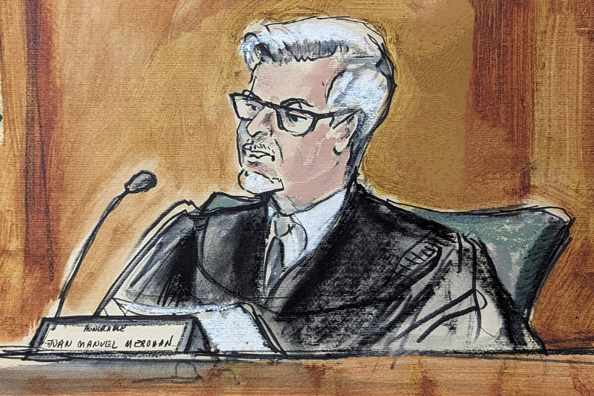 Judge Juan Merchan presides over Donald Trump's trial in Manhattan criminal court, Tuesday, Apr ...