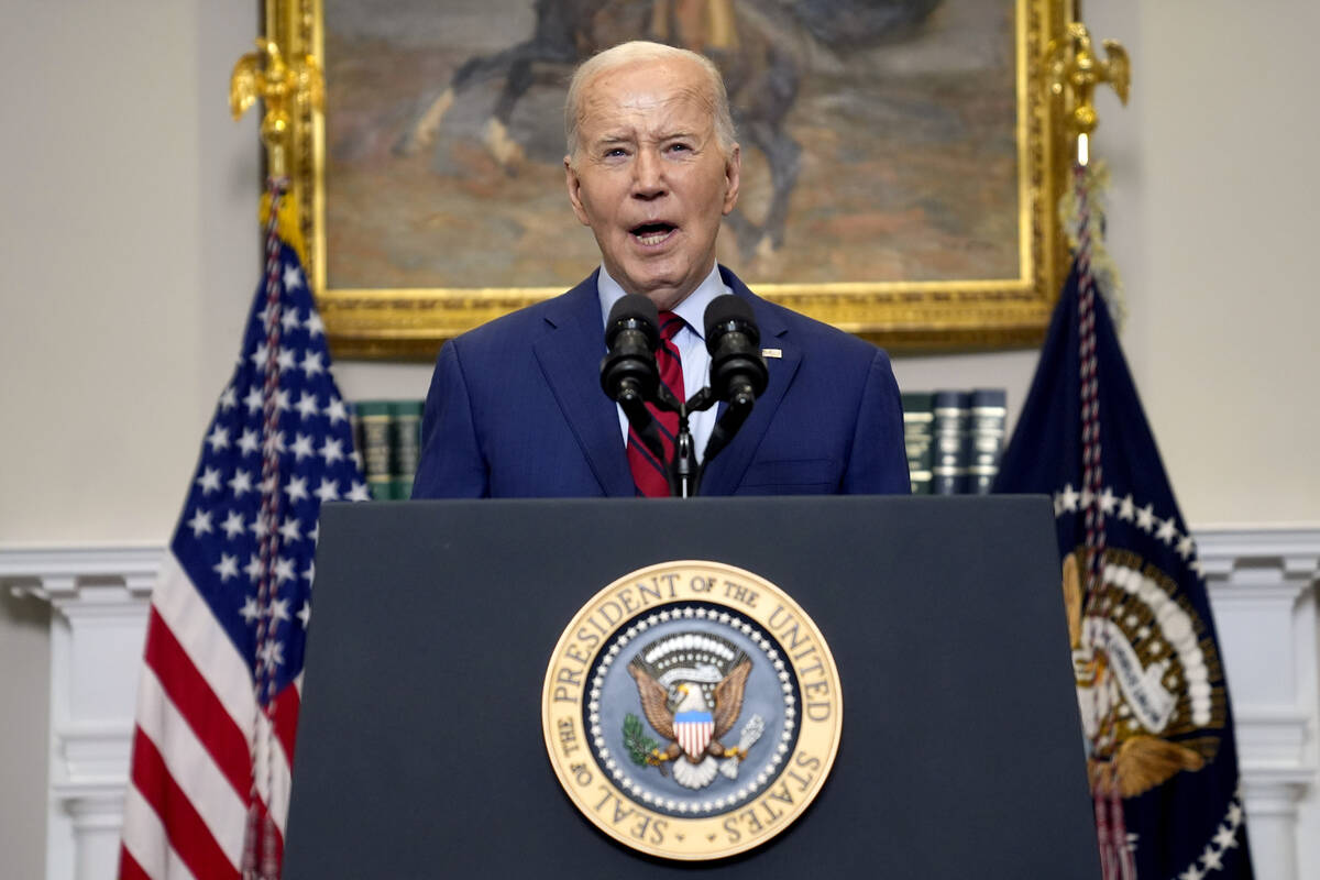 President Joe Biden delivers remarks about student protests over the war in Gaza, from the Roos ...