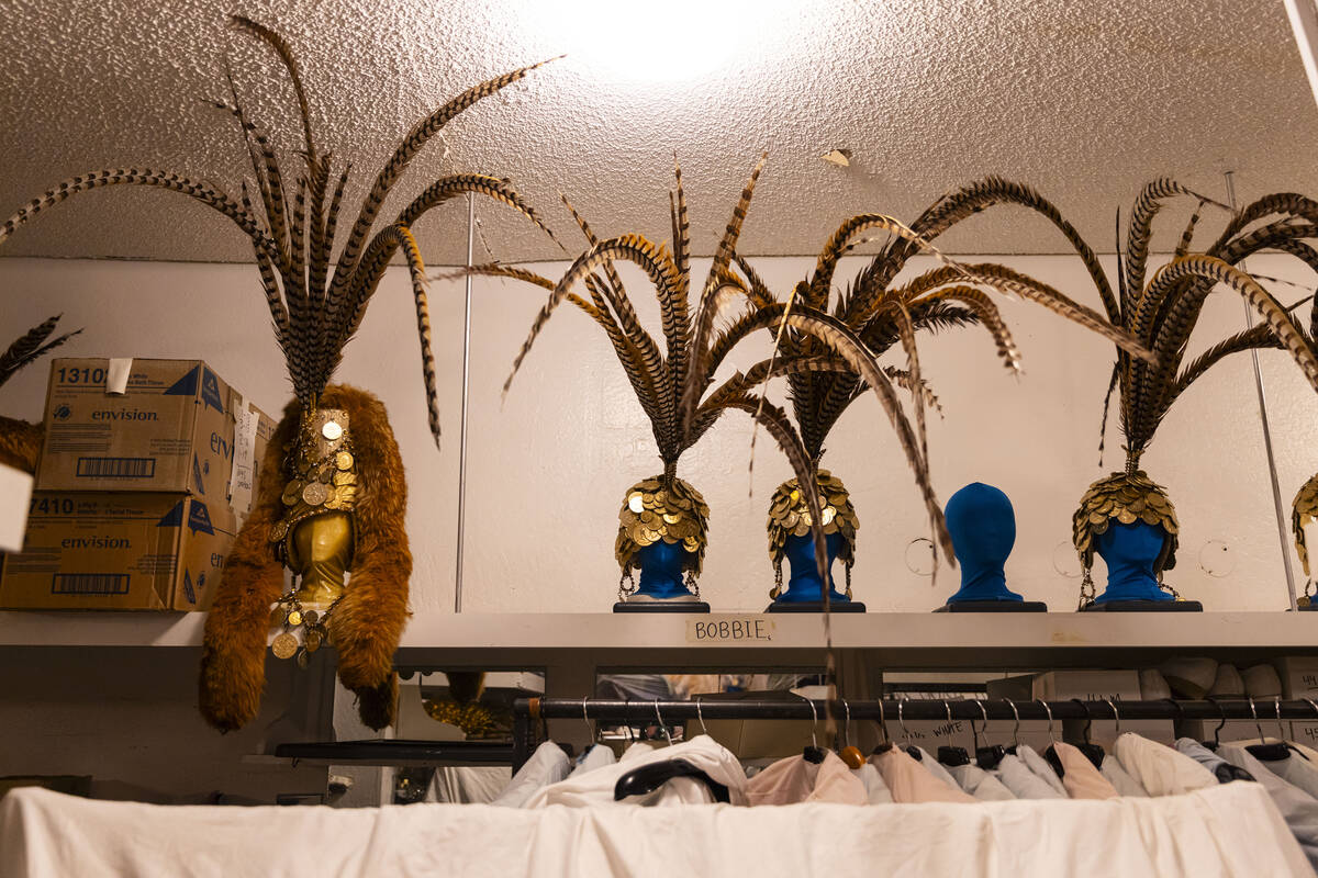 Headdresses that were used in "Jubilee" are seen backstage at the Jubilee Theater, cu ...
