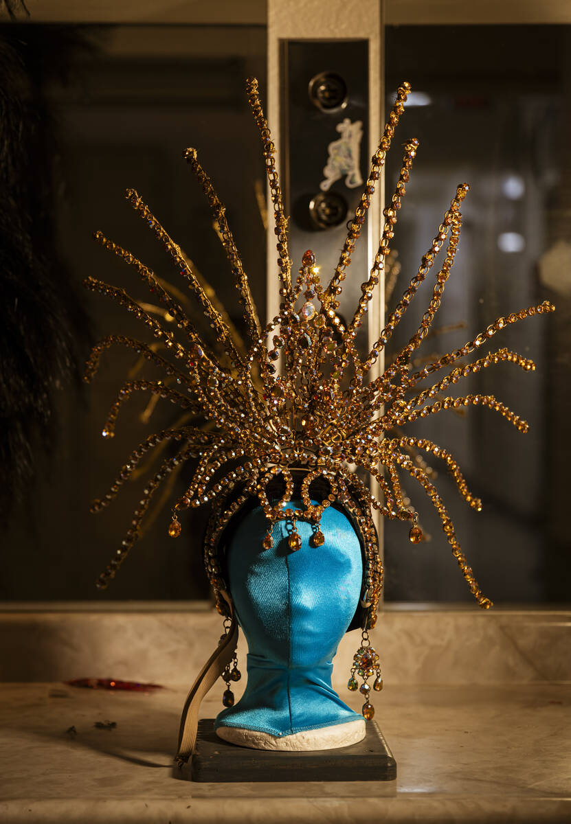 A headdress that was used in "Jubilee" is seen backstage at the Jubilee Theater, currently home ...