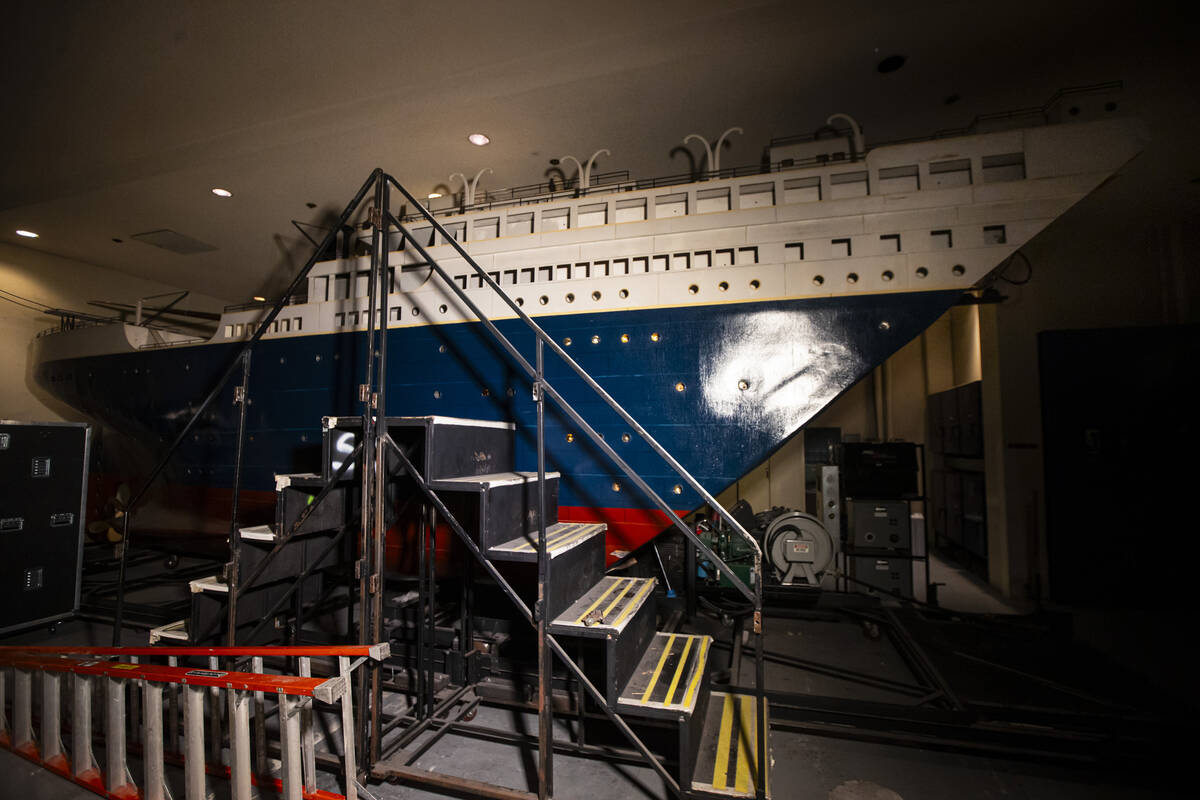 A replica of the Titanic that was used in "Jubilee" is seen backstage at the Jubilee ...