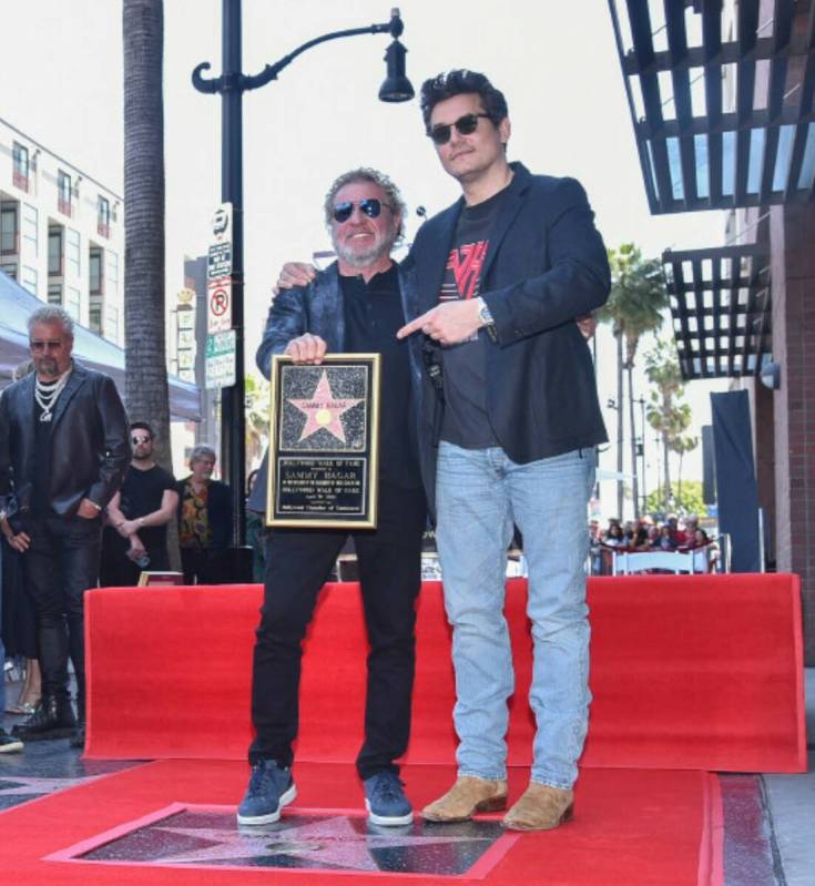 Sammy Hagar and John Mayer attend a ceremony honoring Hagar with a star on the Hollywood Walk o ...