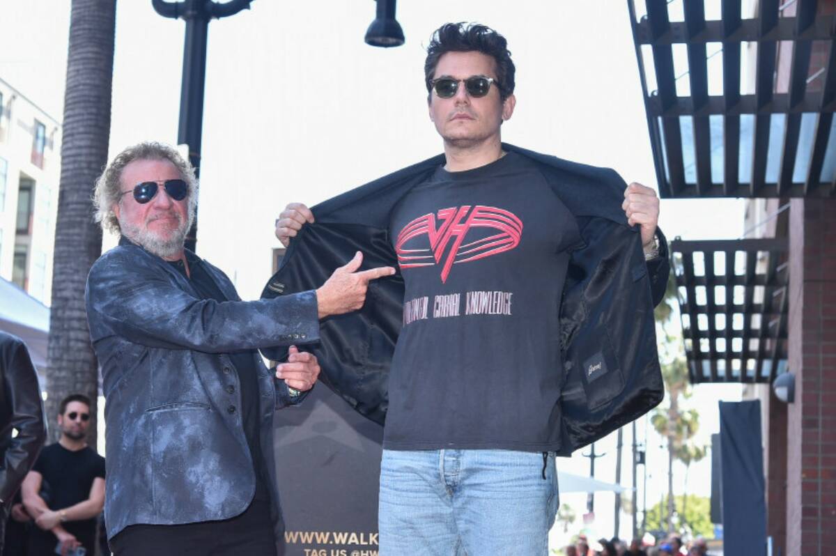 Sammy Hagar and John Mayer attend a ceremony honoring Hagar with a star on the Hollywood Walk o ...