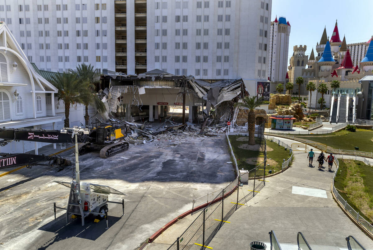Demolition continues at the Tropicana on Thursday, May 2, 2024, in Las Vegas. (L.E. Baskow/Las ...