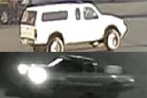Surveillance photos of two suspect 2008 Toyota Tundra pickups in the August 2019 shooting and k ...