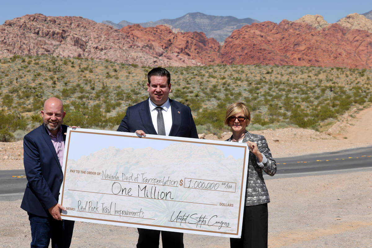 Rep. Susie Lee, D-Nev., announces $1 million in funding for phase 1 of the Red Rock Legacy Trai ...