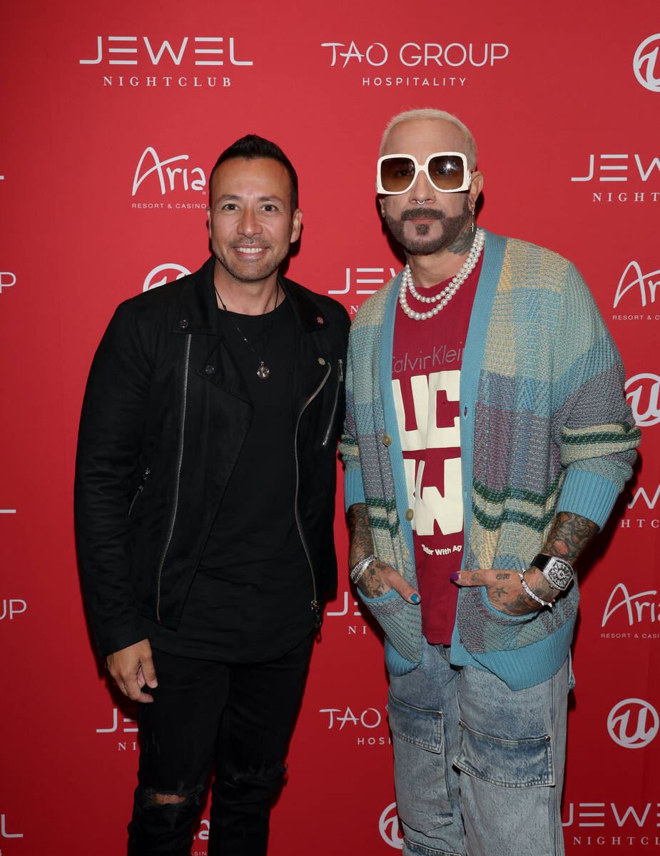 Howie Dorough (L) and AJ McLean of Backstreet Boys attend Bad Girl: 20 Years Of Confessions - h ...