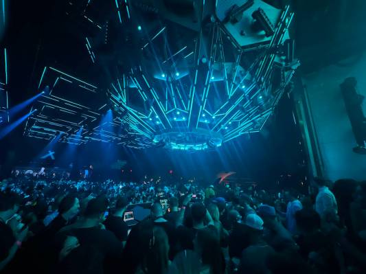 The Mothership at Zouk Nightclub at Resorts World is shown during Odesza's set at the Canelo Al ...