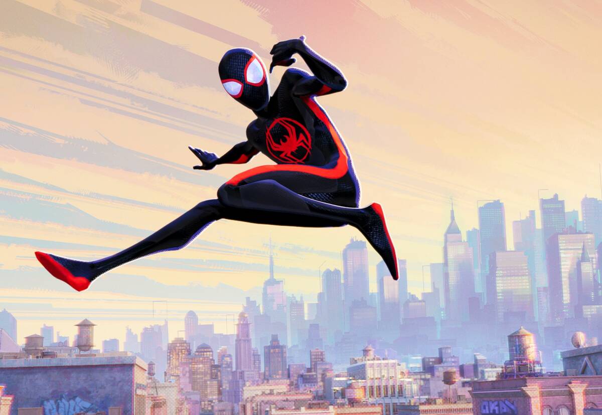 A scene from the film "Spider-Man: Across the Spider-Verse." (Sony Pictures Animation via AP)