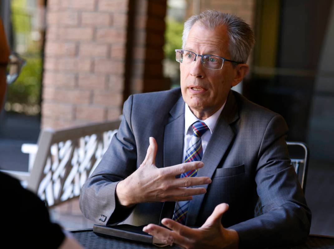 Las Vegas mayoral candidate Lynn Baird speaks during an interview with the Review-Journal, on T ...