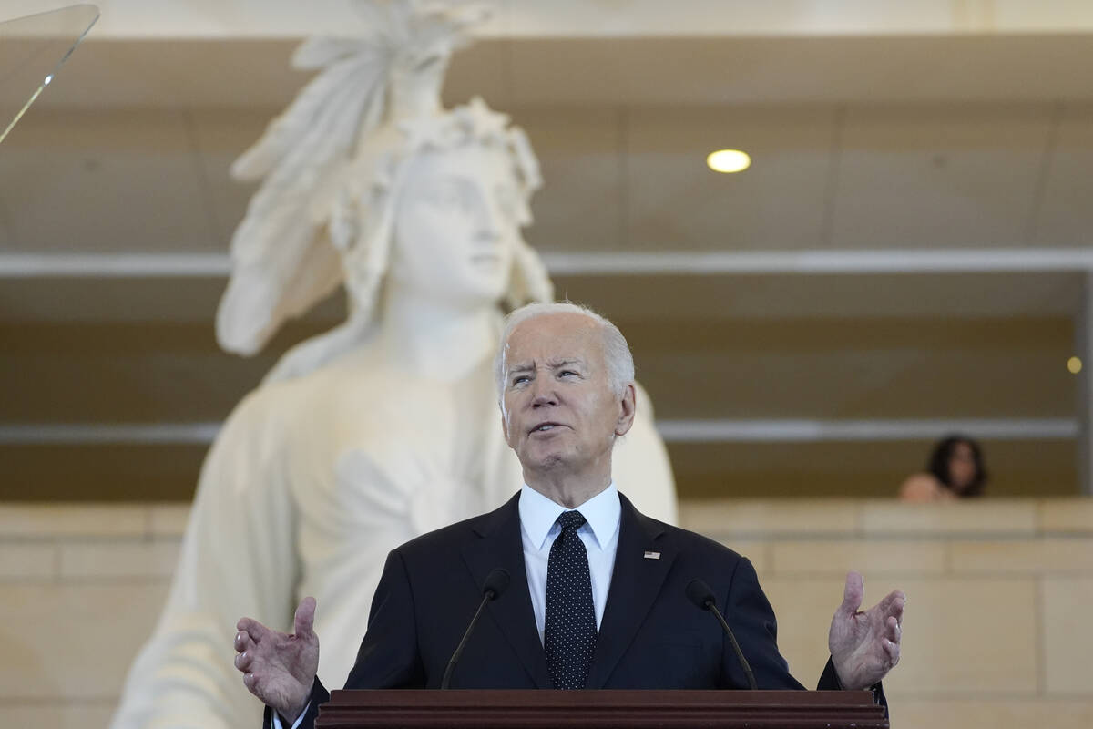 President Joe Biden speaks at the U.S. Holocaust Memorial Museum's Annual Days of Remembrance c ...