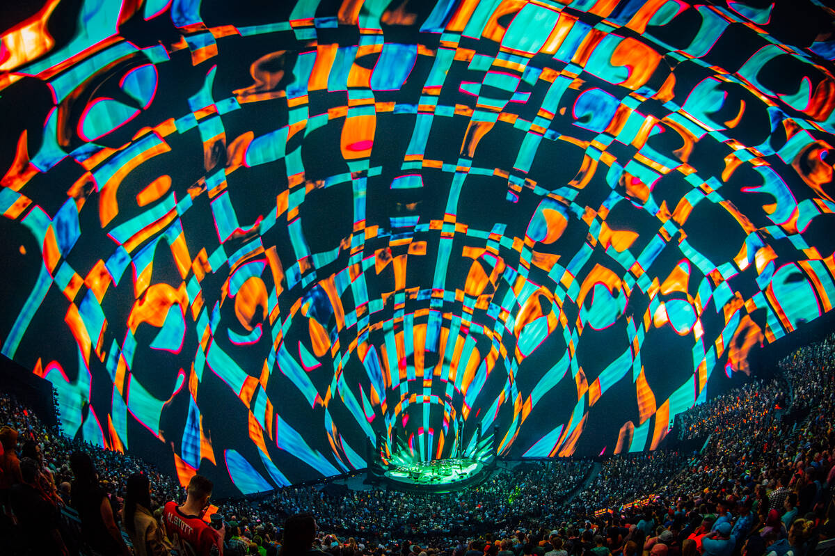 A scene from Phish's opening night at the Sphere in Las Vegas on Thursday, April 19, 2024. (Ali ...