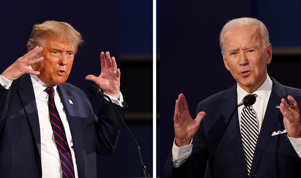 Donald Trump, left, and Joe Biden. (AP Photo/Patrick Semansky)