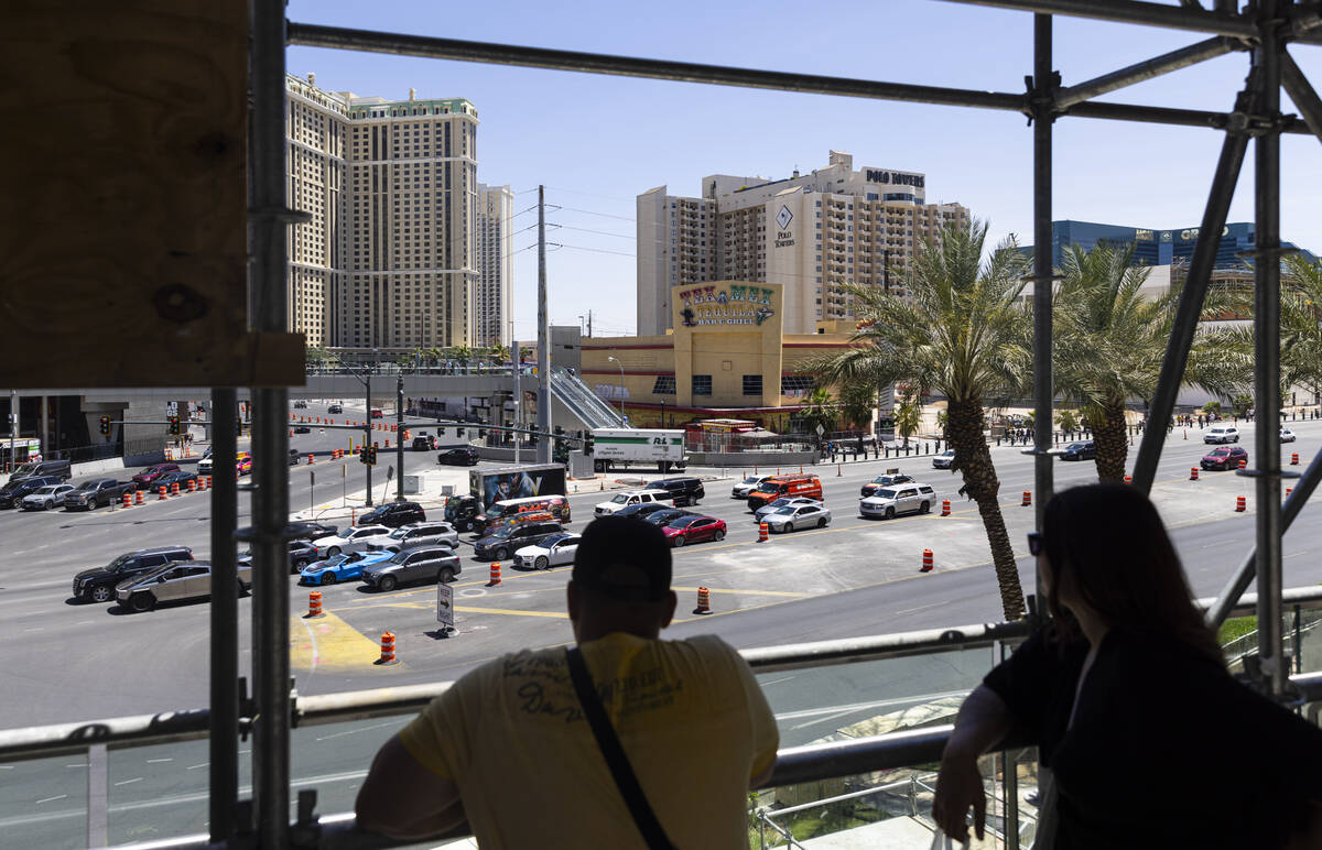 The site of a planned casino-resort, owned by billionaire Tilman Fertitta, is seen, center, on ...