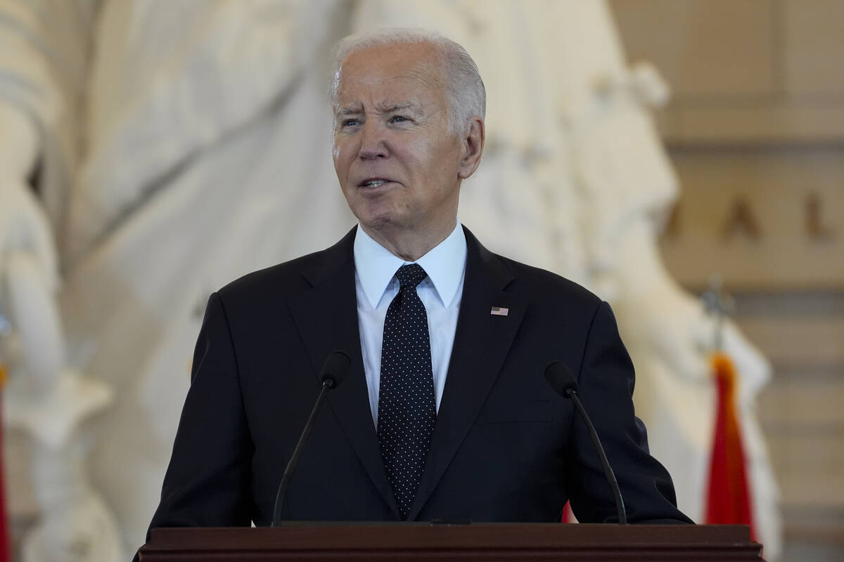 President Joe Biden speaks at the U.S. Holocaust Memorial Museum's Annual Days of Remembrance c ...