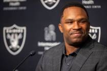 Raiders assistant general manager Champ Kelly attends a news conference following the first rou ...