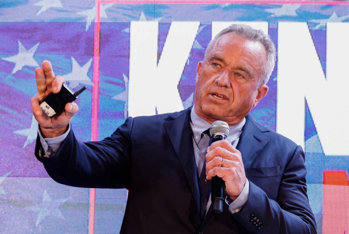 Robert F. Kennedy Jr. speaks at a press conference in the Brooklyn borough of New York City, on ...