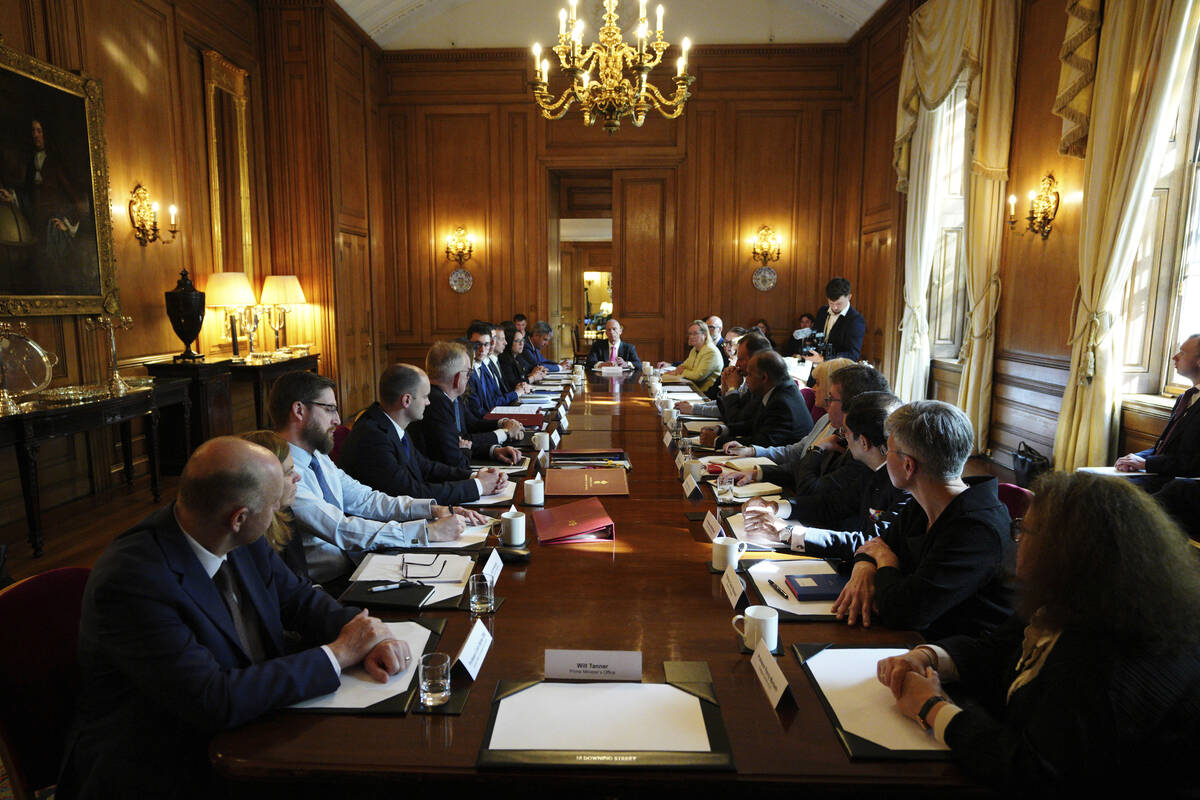 Britain's Prime Minister Rishi Sunak holds a meeting with universities leaders and representati ...