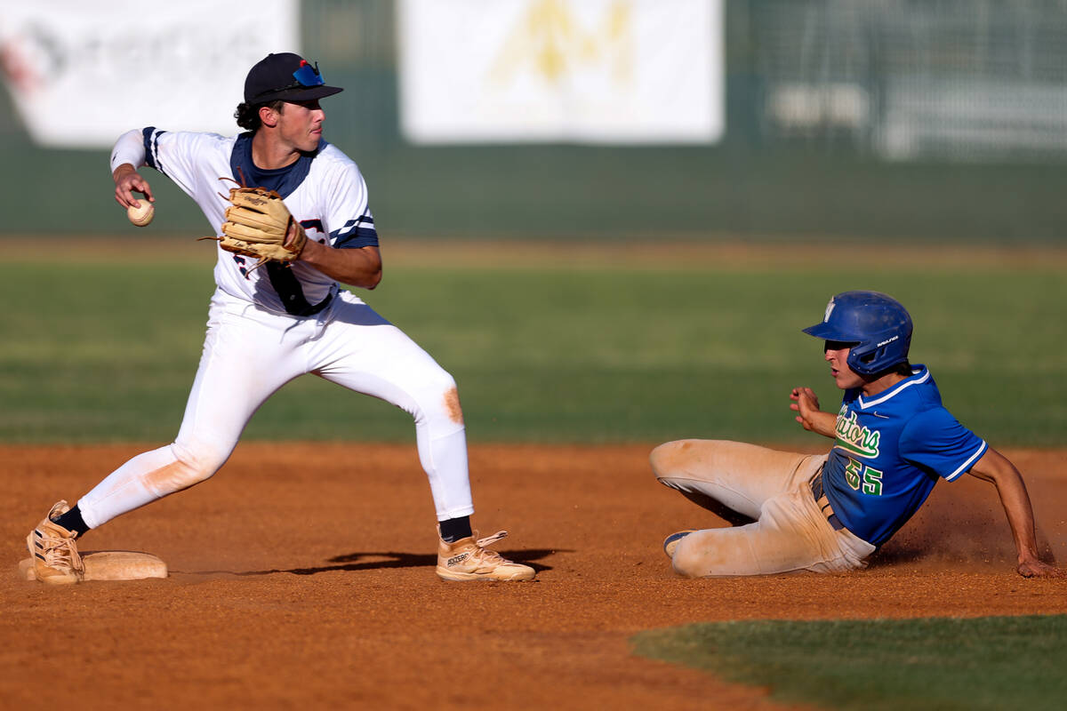 Coronado shortstop Louis Dion (6) throws to first after getting an out on Green Valley outfield ...