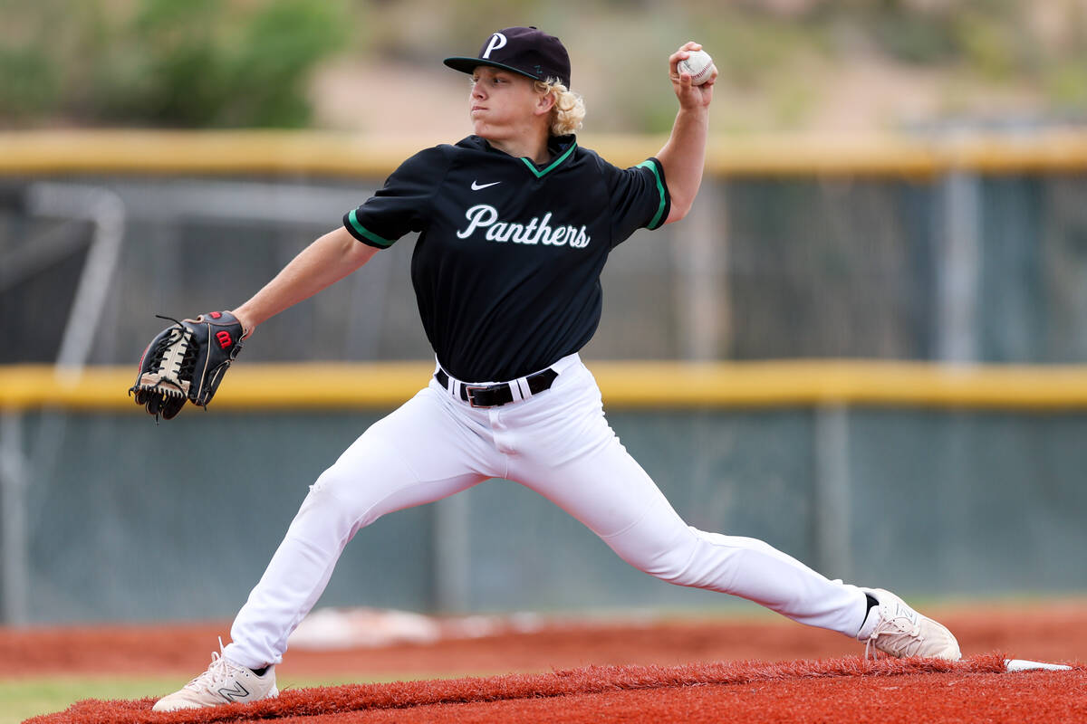 Palo Verde pitcher Hayden Lucibello throws to Coronado during a Class 5A high school baseball S ...