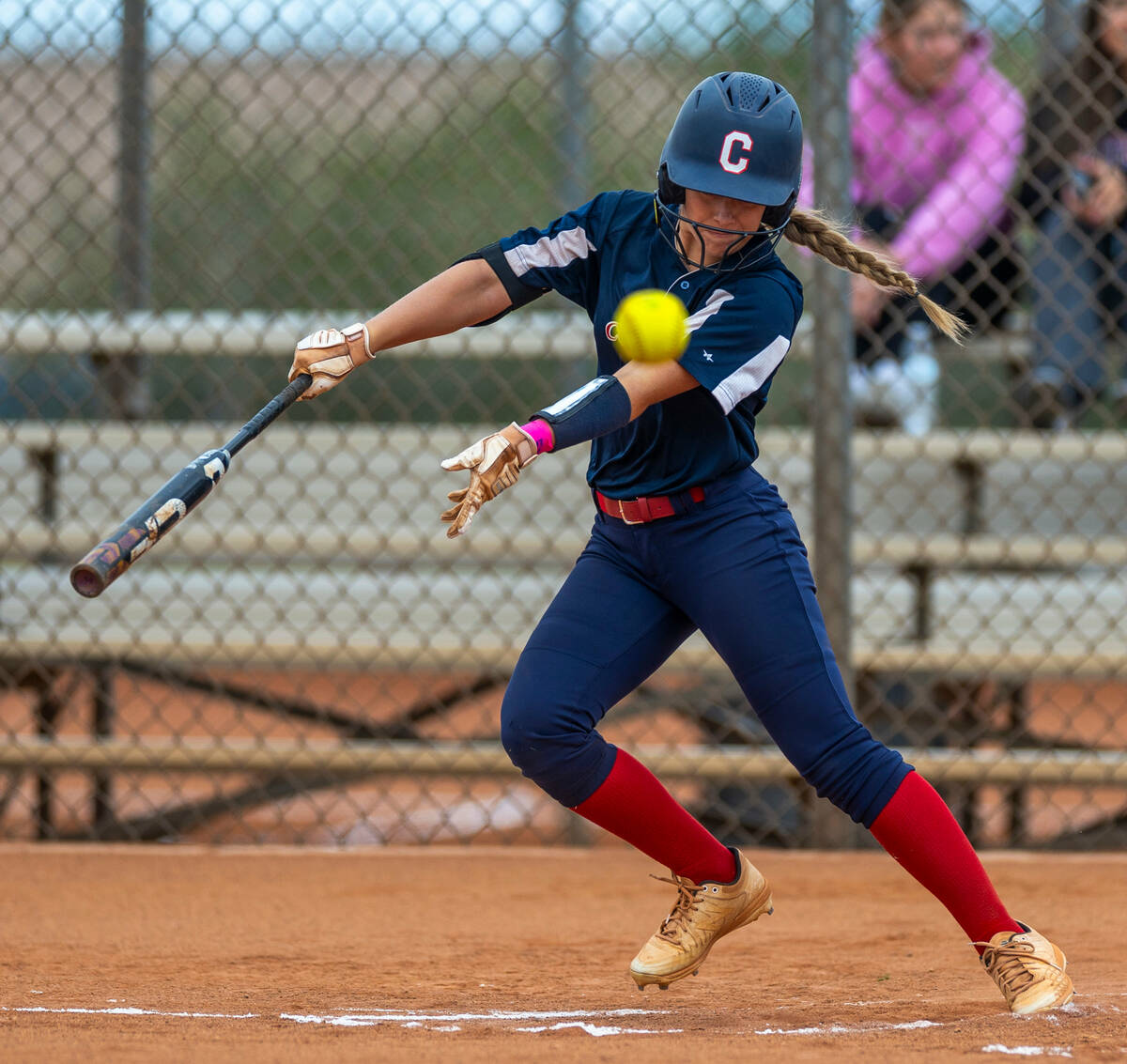 Coronado batter Sophie Bendlin (6) connects on a Palo Verde pitch during the first inning of th ...