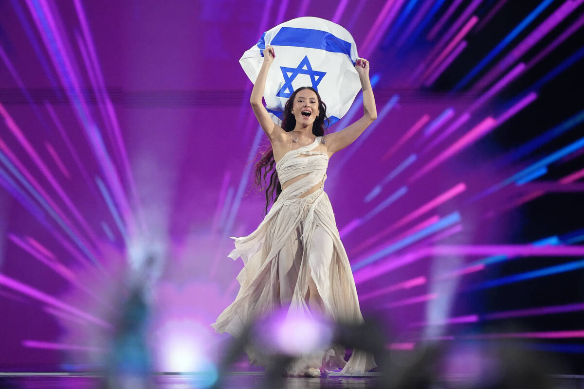 Eden Golan of Israel enters the arena during the flag parade before the Grand Final of the Euro ...