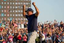 Phil Mickelson celebrates after winning the final round at the PGA Championship golf tournament ...