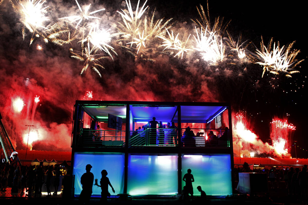 Fireworks explode over the Las Vegas Motor Speedway during the Electric Daisy Carnival in Las V ...