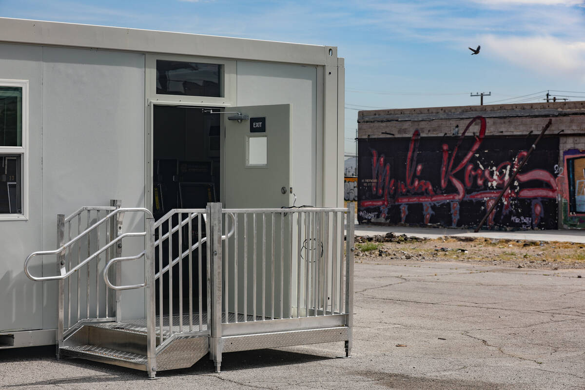 A trailer with slot machines on the property of the former Moulin Rouge hotel-casino in Las Veg ...