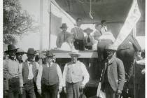 Men pose for a photo during the land auction at the Clark Las Vegas townsite on May 15, 1905. M ...