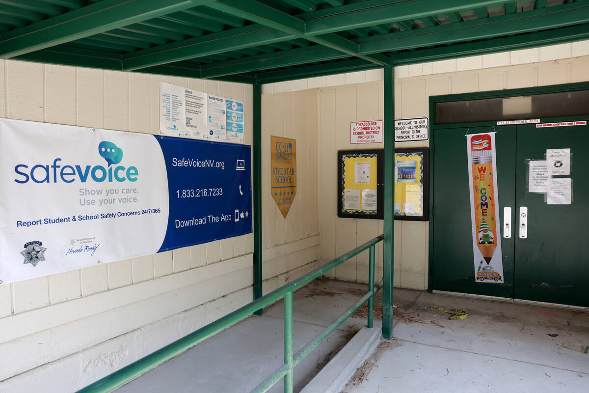 The closed Lundy Elementary School in the Old Town neighborhood of Mount Charleston is shown on ...