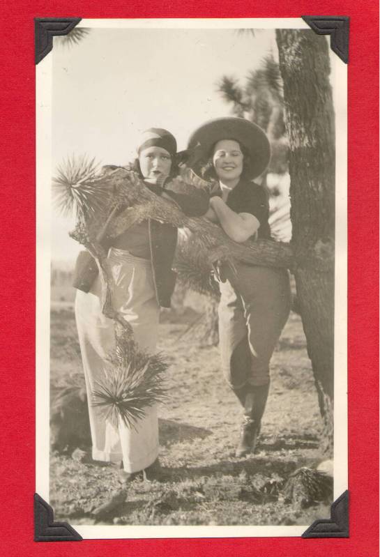 Clara Bow, left, with a friend from UNLV Special Collections’ “Walking Box Ranch Photograph ...